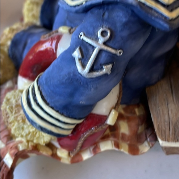 EUC sailor teddy bear with sailboat music box - Picture 4 of 6